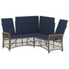 Garden Lounger Sofa Set Gray and Navy Blue 164 x 164 x 112 cm