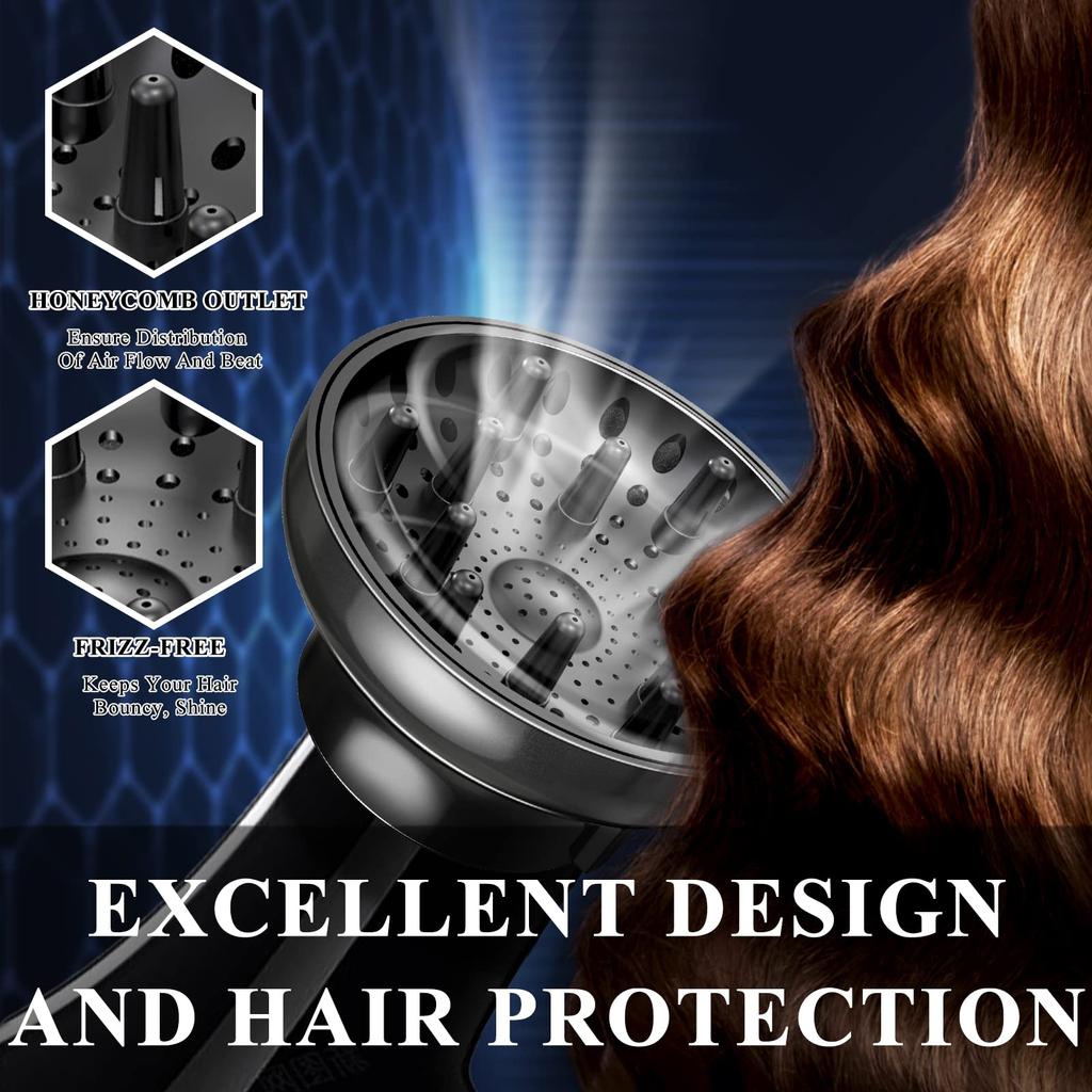 Hair Dryer Diffuser Attachment Universal Adjustable Professional Salon Tool for Curly Hair Fits Most Kinds of Blow Dryer Diameter (4.3-6.5CM)
