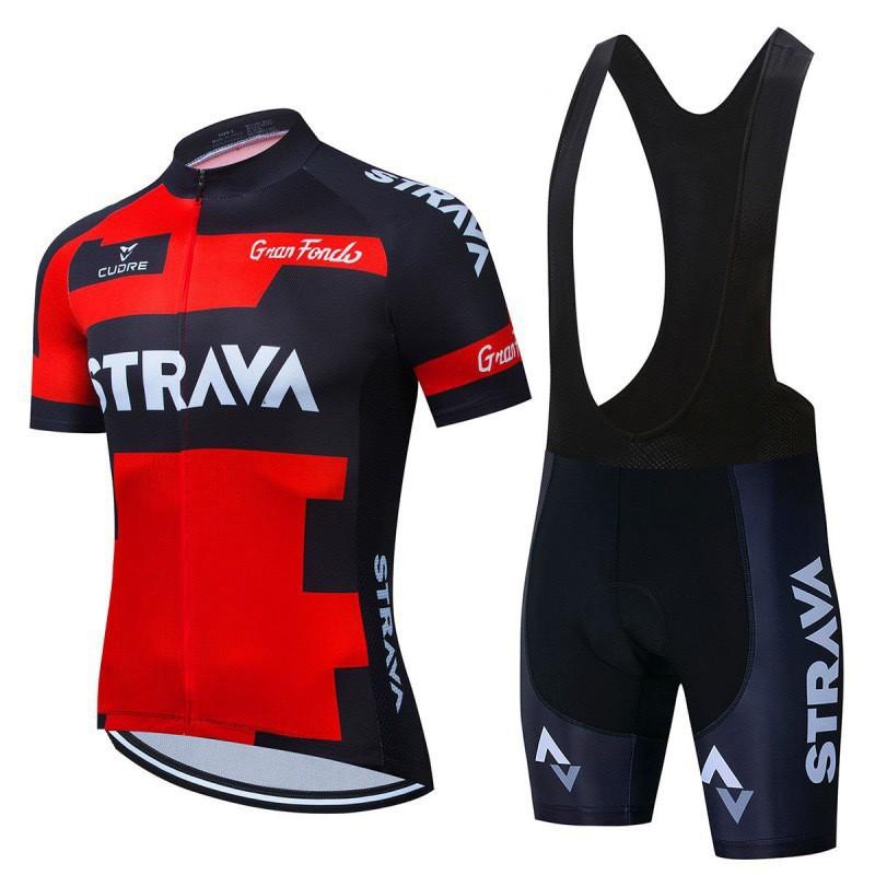 Mens Cycling Jersey Bib Shorts Set Quick-Dry Outdoor Bike Riding Sportswear