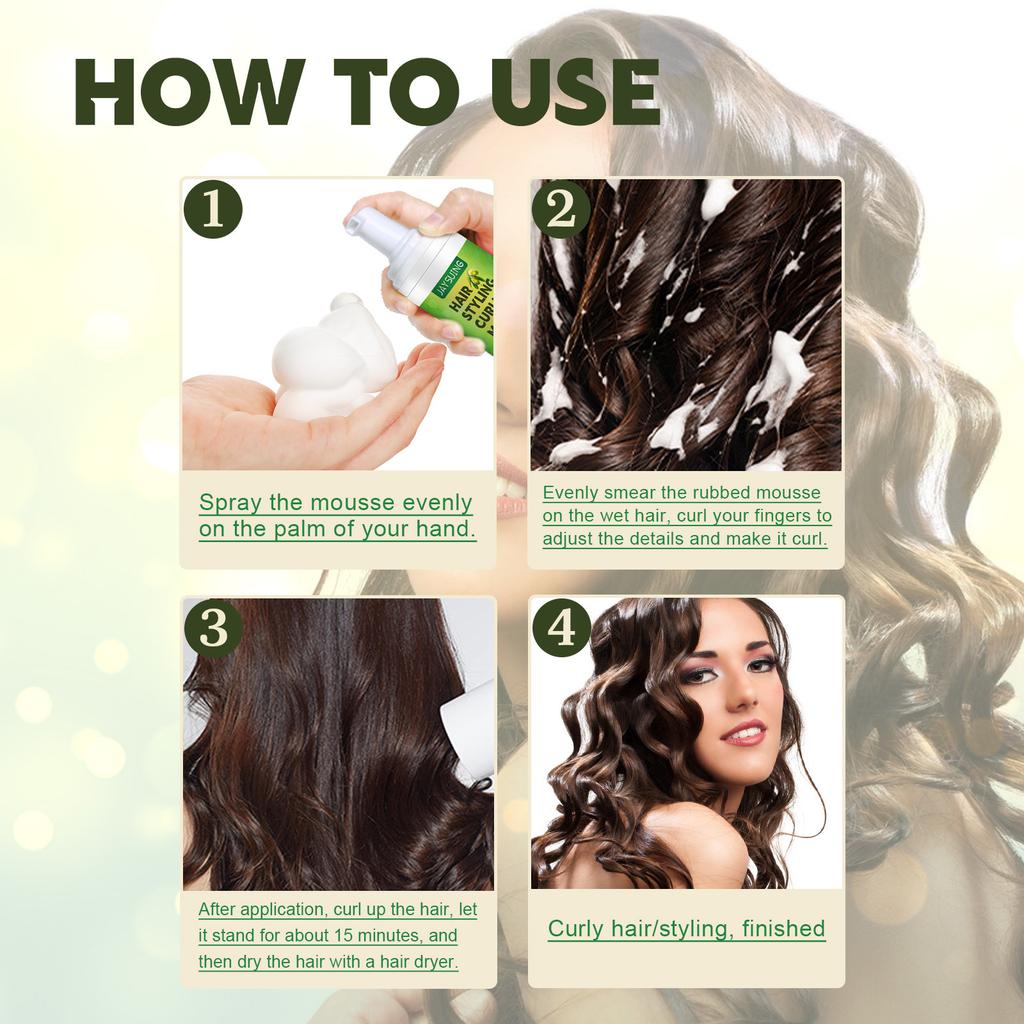 60ml Haarformendes Mousse Professionelle Lockenstyling-Creme Natürlicher Flauschiger Lockenverstärker Definierende Damenhaarpflegeprodukte