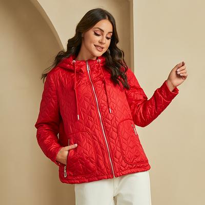 YISHENGSHUI New Spring and Autumn Women's Jacket Simple Medium-length Fashion Unique Splicing Hooded Design Women's Spring Jacket 23681