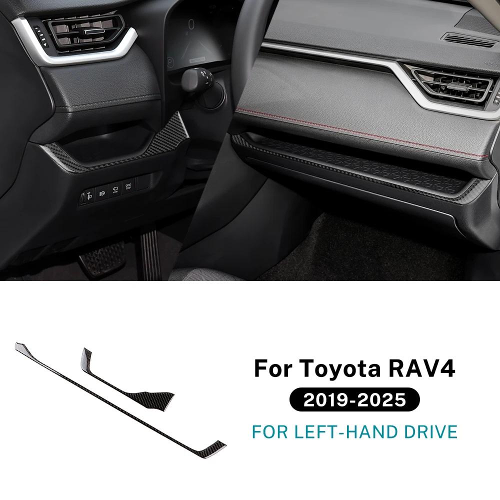 LHD RHD Car Dashboard Decor Strip Trim Real Soft Carbon Fiber Sticker For Toyota RAV4 XA50 2024 2025