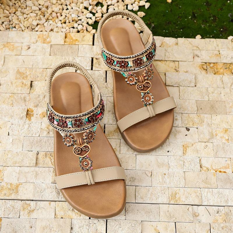 Women’s Bohemian Roman Slide Sandals Comfortable Summer Shoes