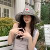 25 New Big Eaves Sunshade Sunscreen Sweet Love Bucket Hat Big Head Circumference Travel Show Washbasin Hat Tide
