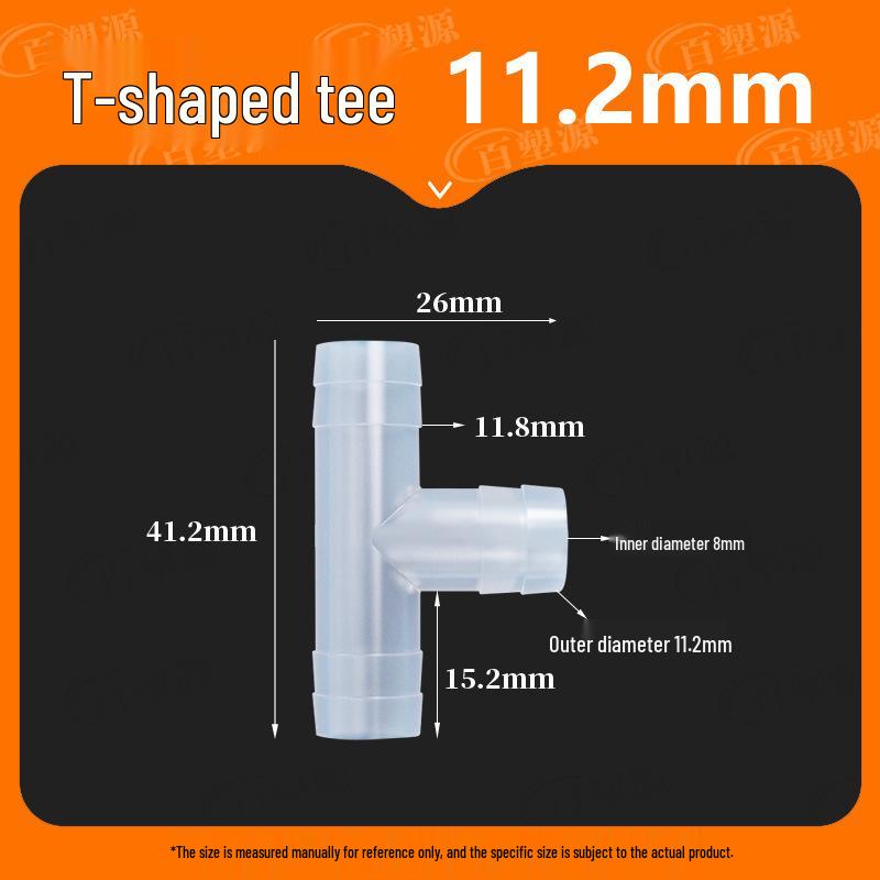 High-Temp Resistant Plastic Hose T-Connector, Quick Connect Fish Tank Accessory, PP Material