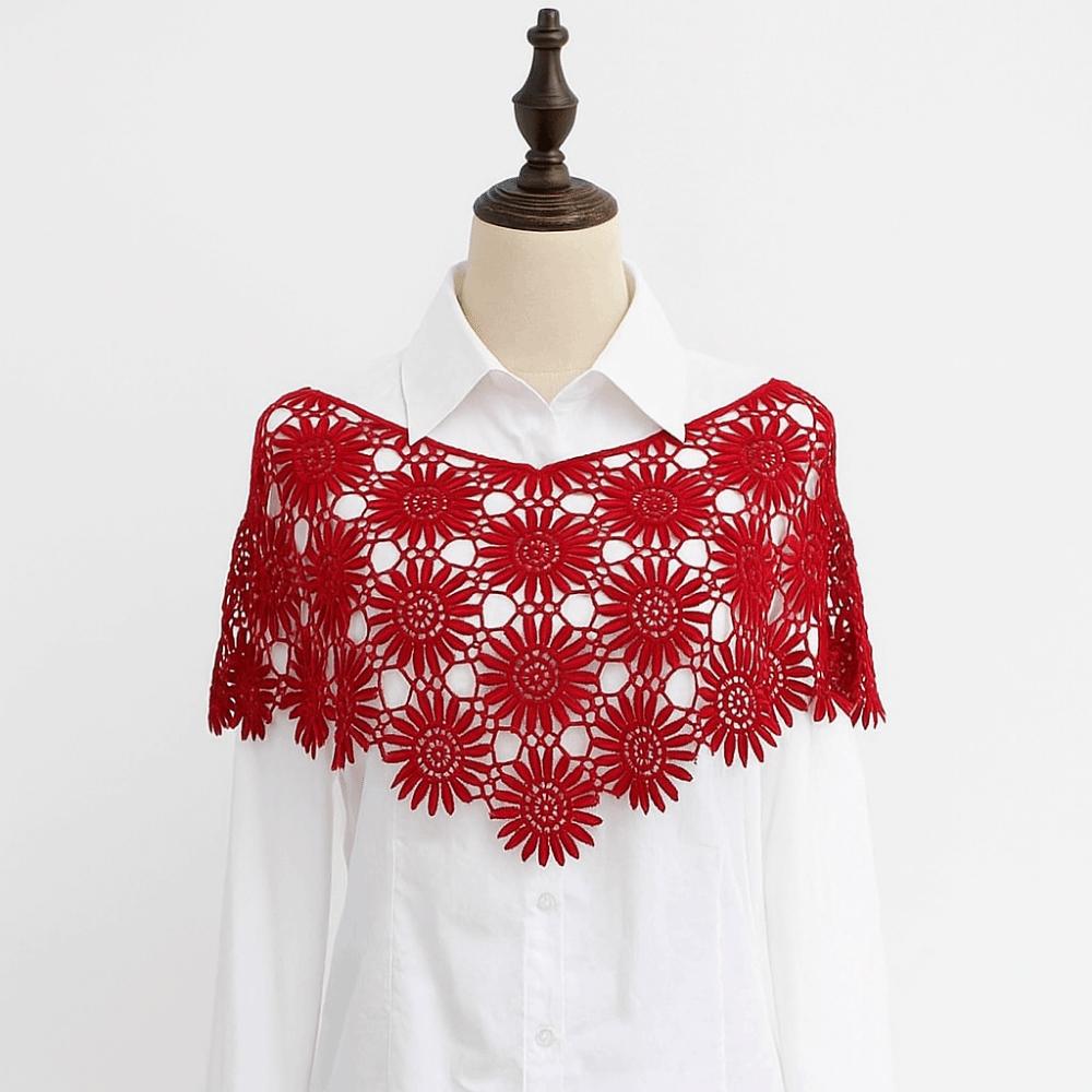 Tulle Lace False Crochet Collar Creative Fake Collar Lace Shawl Poncho  Clothes Decoration