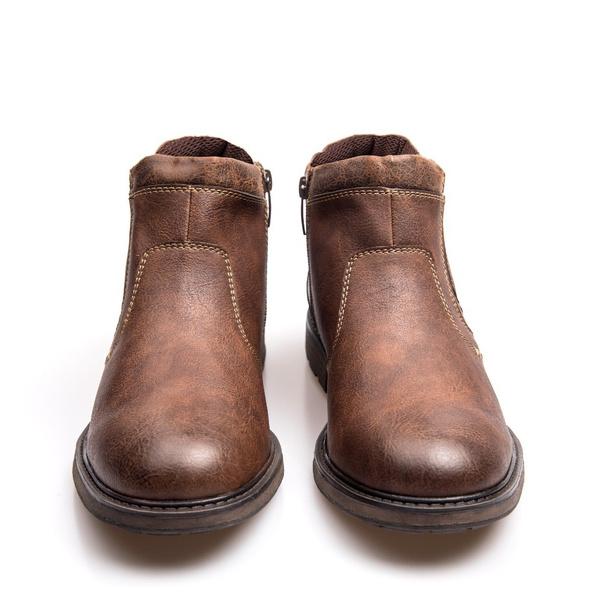 Winter Men's Casual Shoes Ankle Boots Zipper Leather Boots Vintage Martin Boots Winter Shoes Size 39-48