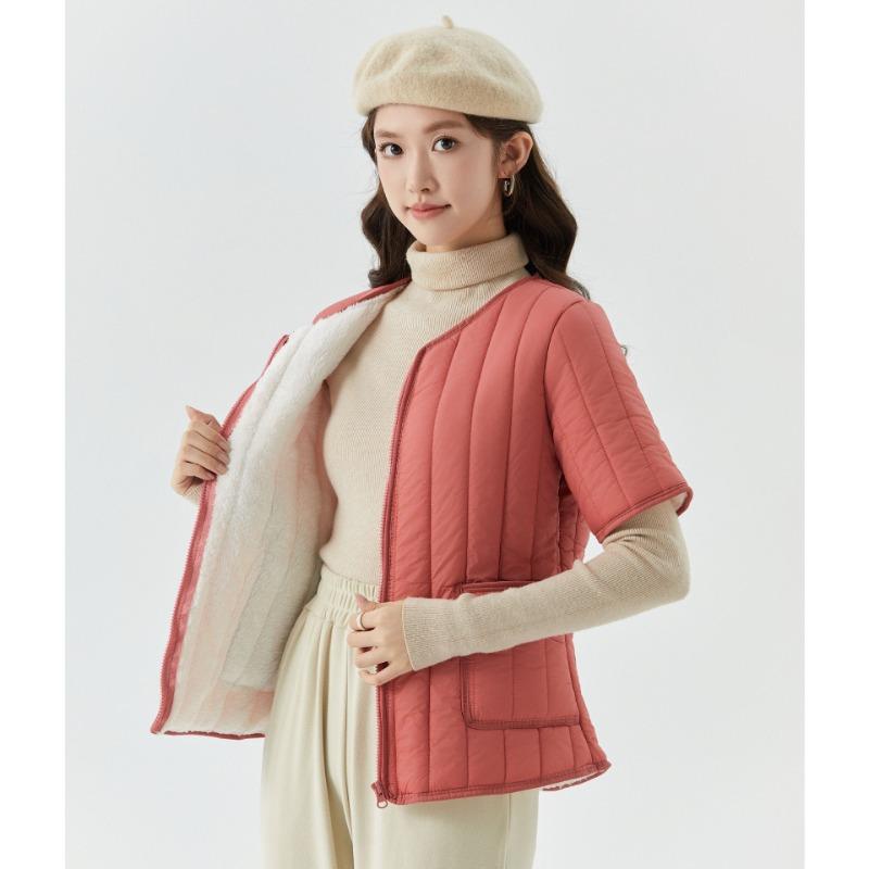 Women's new zipper thickened thermal cotton liner women's home cotton-padded clothes cotton-padded short-sleeved tops 2466