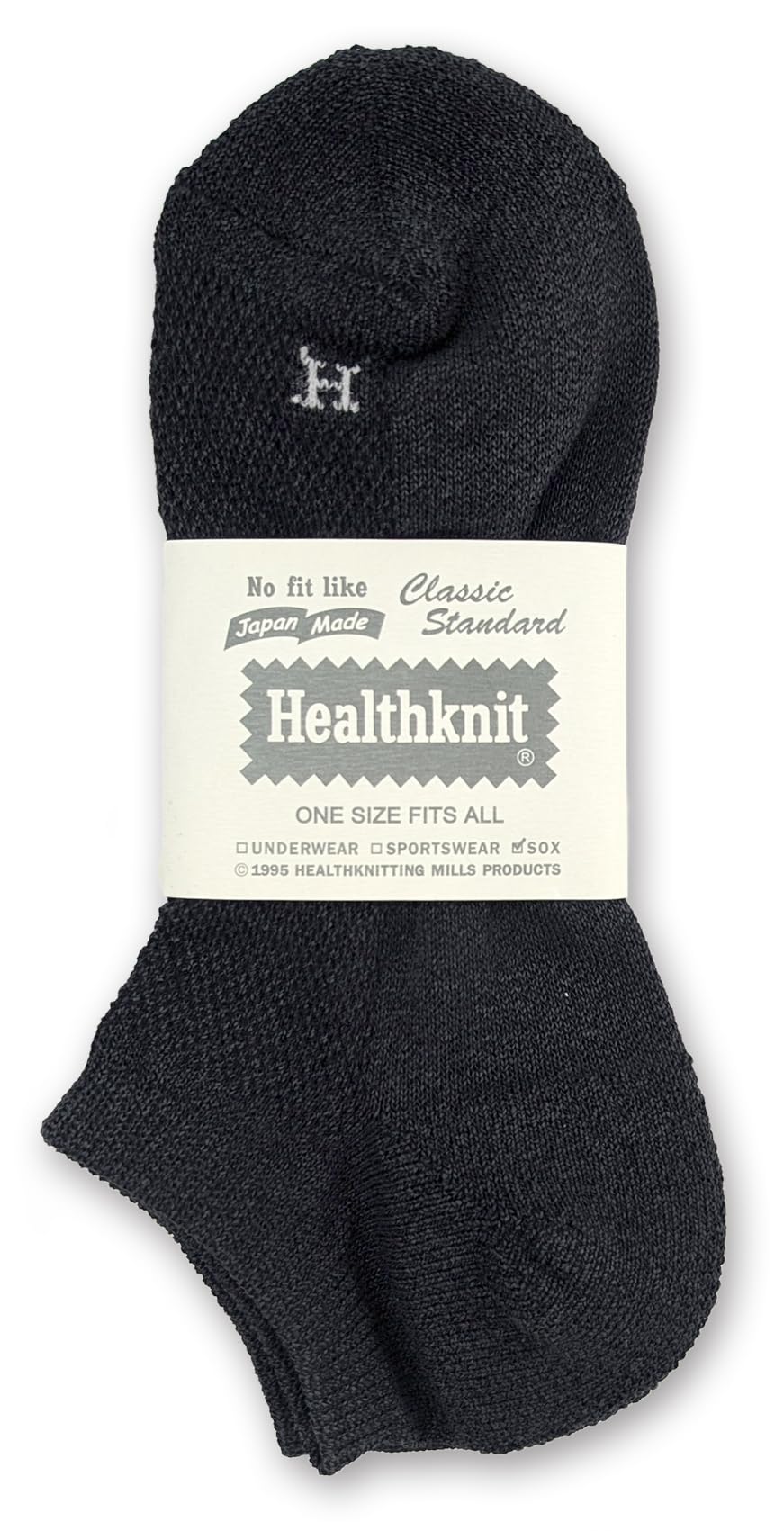 

Носки-подследники Healthknit Washi в 80 [Сделано в Японии] (JP, Алфавит, M, Черный)