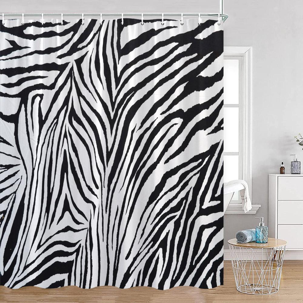 Leopard Pattern Shower Curtain Panther Wild Animals Modern Fashion Bathroom Decorations Ployester Bathtub Curtain with Hooks