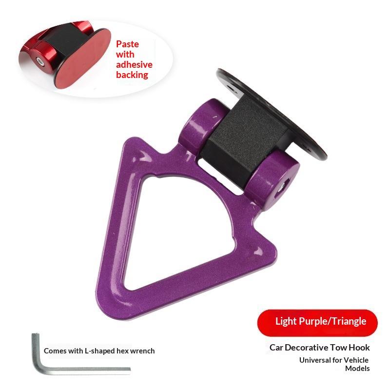 Car Decorative Tow Hook Triangle Shape Self Adhesive Bumper Tow Hook Plastic Hook For Vehicle Exterior Decoration Modification