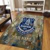 Benutzerdefinierter Name Everton Flanellmuster Quadratischer Teppich, Läufer, Teppich für Wohnzimmer Schlafzimmer Sofa Spielzimmer Dekor, Rutschfeste Fußmatte