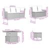 Furniture Set with Cushions 6 Pcs Grey and Navy Blue PE Rattan