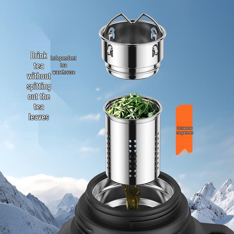 Large Capacity 304 Stainless Steel Insulated Travel Kettle with Tea Infuser for Outdoor and Construction Site Use