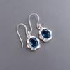 London Blue Topaz Gemstone 925 Sterling Silver Jewelry Handmade Earrings 1.30" EE-11-7