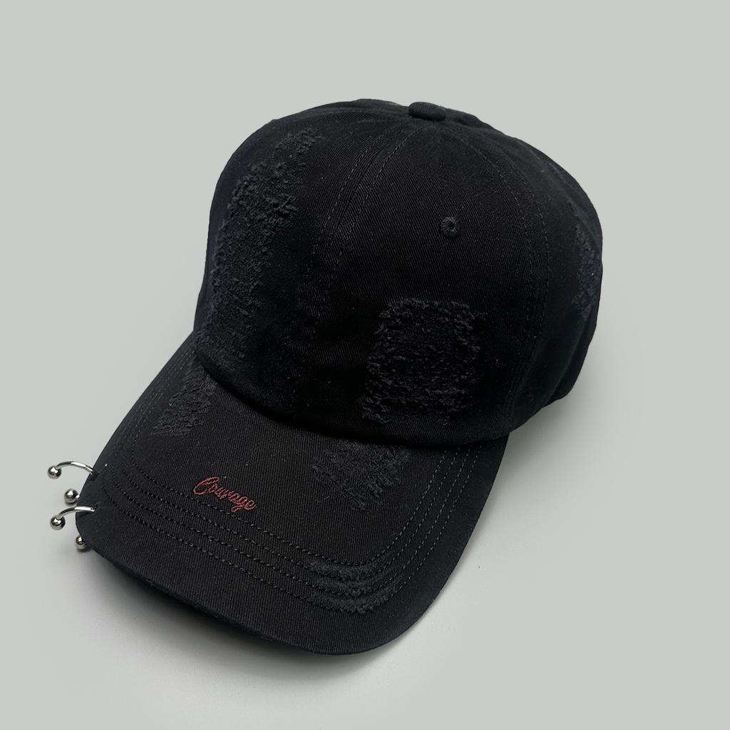 Persönliche Bügel-Ring-Buchstabenstickerei Baseballkappen Neue Unisex-Sonnenblenden Gebrochener Stil Vielseitige Nischenmode Retro Schirmmützen