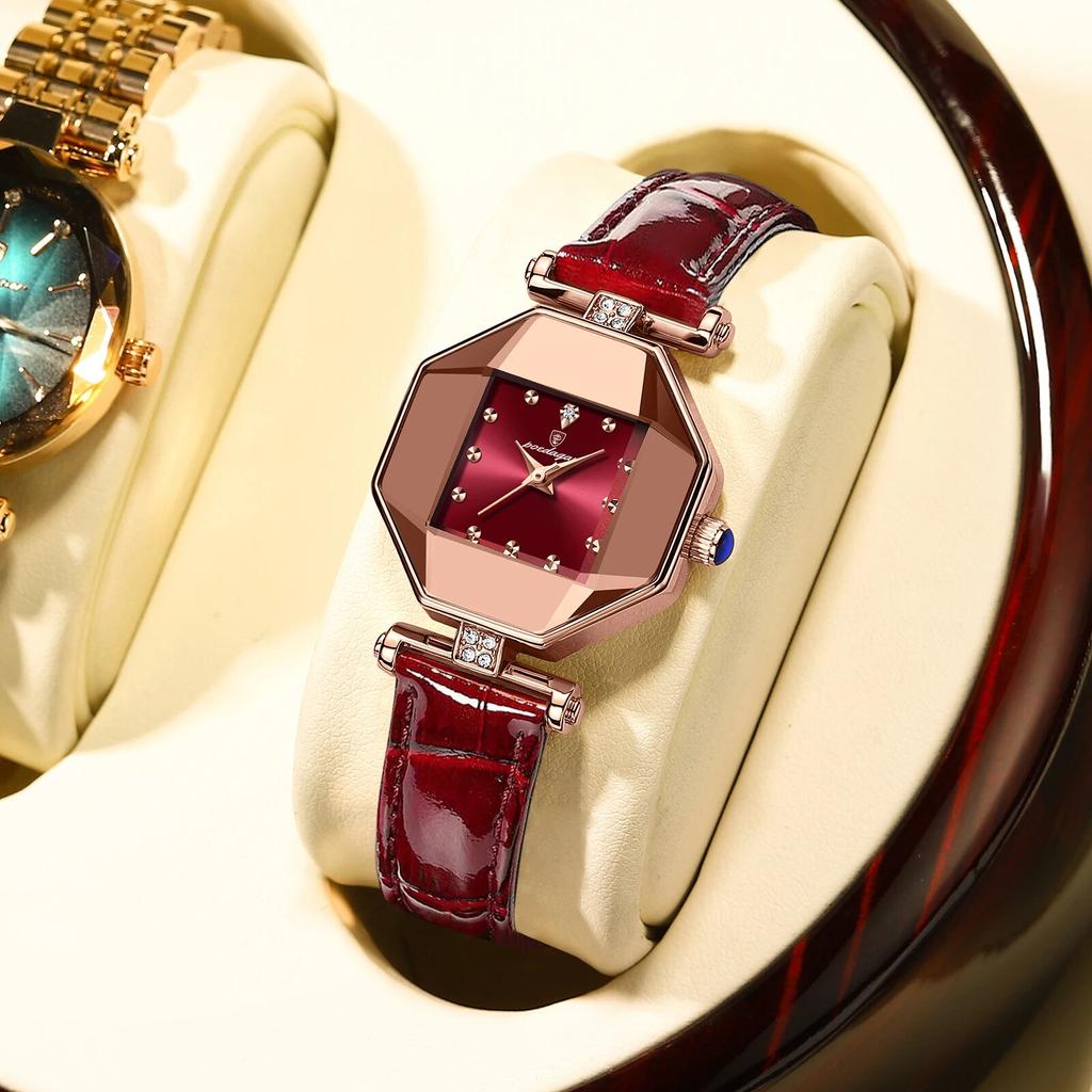 Orologio da donna Orologi al quarzo in pelle di moda Orologio da polso da donna di lusso impermeabile in oro rosa della migliore marca