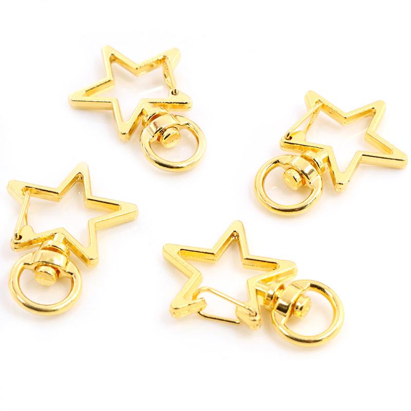 10pcs Cat Heart Snap Hook Trigger Clips Buckles For Keychain Lobster Lobster Clasp Hooks for Key Ring Clasp Jewelry Supplies