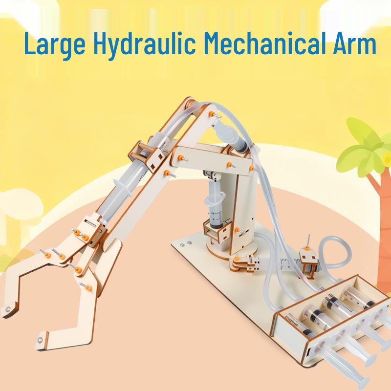 Wooden Hydraulic Arm Kit: Educational Physics Experiment for Kids