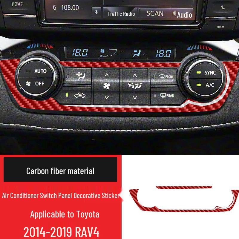 Carbon Fiber AC Switch Trim for 14-19 Toyota RAV4 Interior 