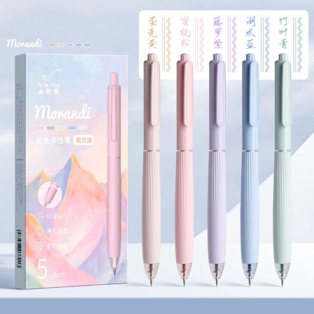 5PCS/Set Press Type Neutral Pen With Fragrant Writing Tools Fashion Ballpoint Pen  School Office