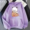 Couple Bubu Dudu Drink Bubble Tea Print Women Hoodie Fall Winter Sweatshirt Harajuku Loose Long Sleeve Fleece Soft Hooded Tops