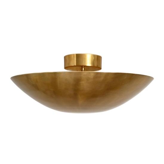 Mid Century 6 Light Sputnik Chandelier | Raw Brass Flushmount Modern Ceiling Pendant Fixture