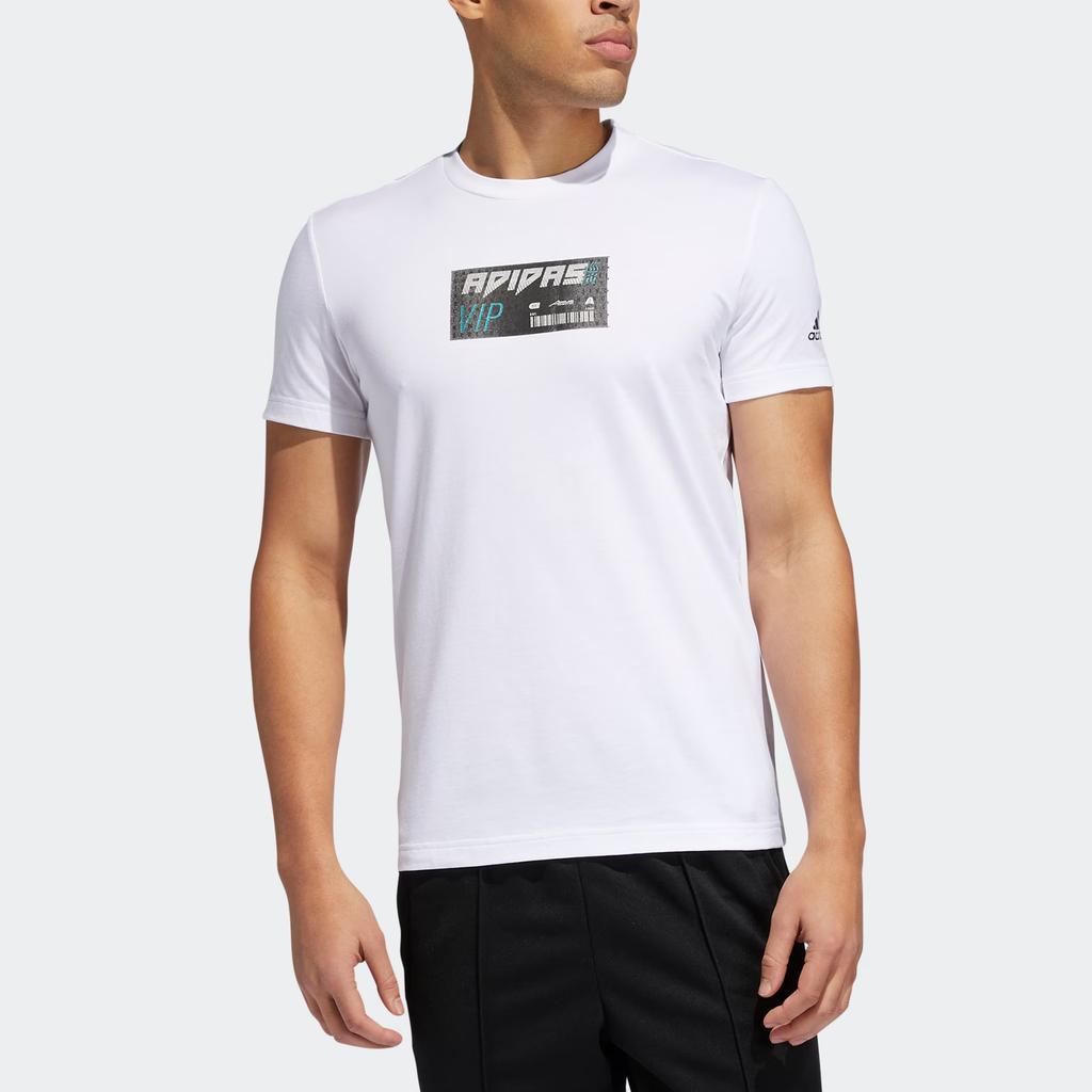 Adidas Graphic T-Shirt With Long Logo Men Tops White FT2794