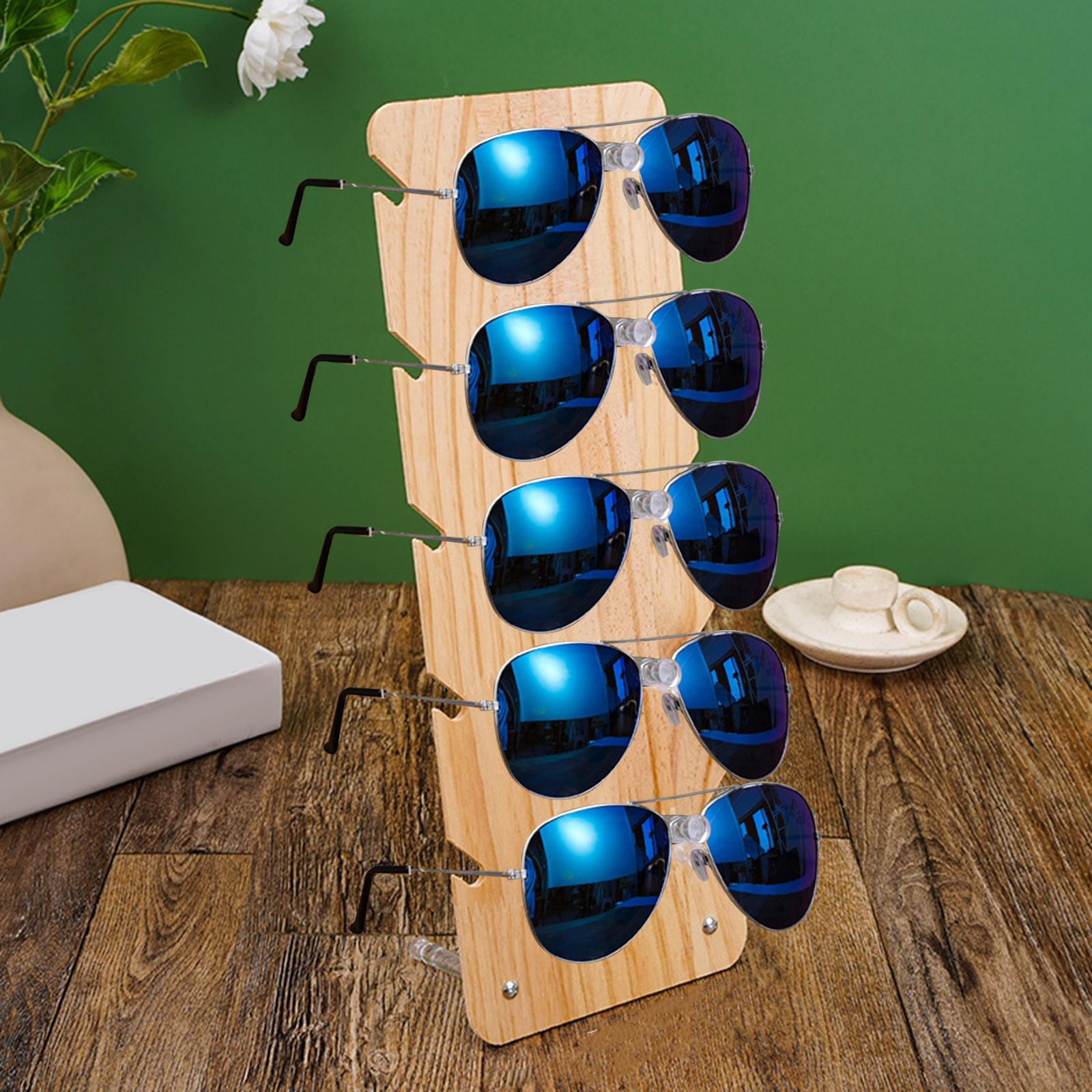 

Eyeglasses Stand Display Step Organizer Rack Eyewear Holder for five pairs