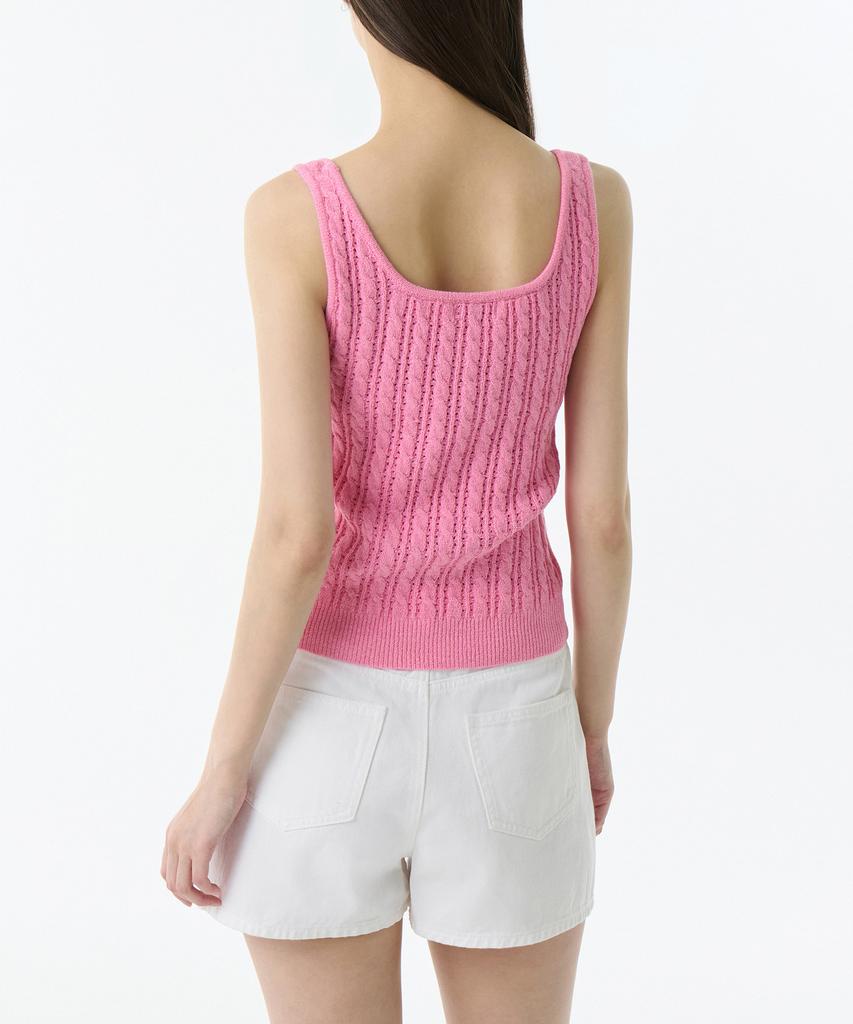 MUSINSA STANDARD WOMAN Women'S Cable Knit Sleeveless Top [Pink]