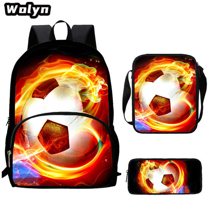 Football School Bag High Definition Waterproof Printing Multi-Functional Load Reduction Ridge Backpack