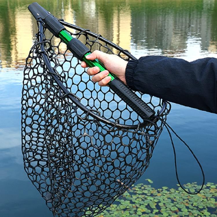 Anti Tangles Silicones Meshes Fishing Net Light Weight Aluminum Alloys Retractable Handle For Outdoor Lover