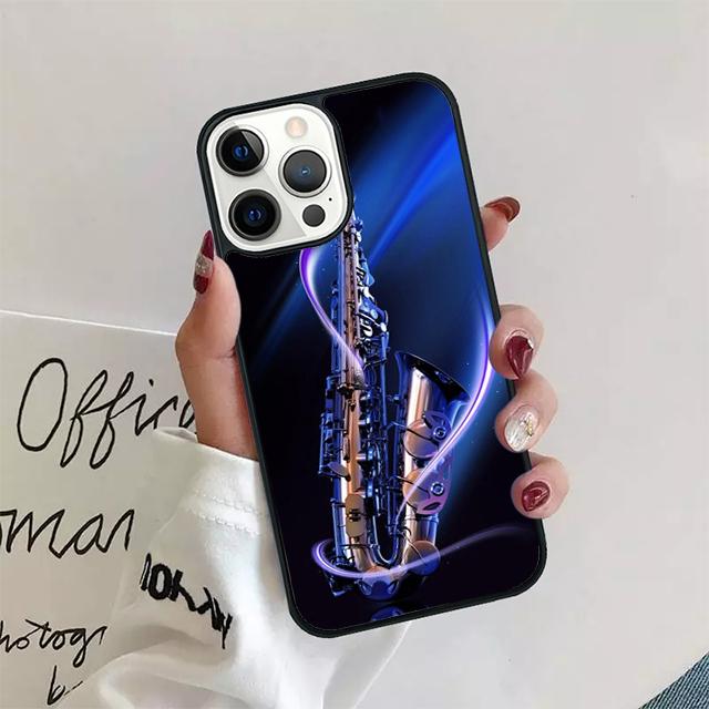 Saxophone Watercolor Art Phone Case Cover For iPhone 17 Air 15 16 14 13 12 Pro Max 11 Pro Max Plus Coque Shell