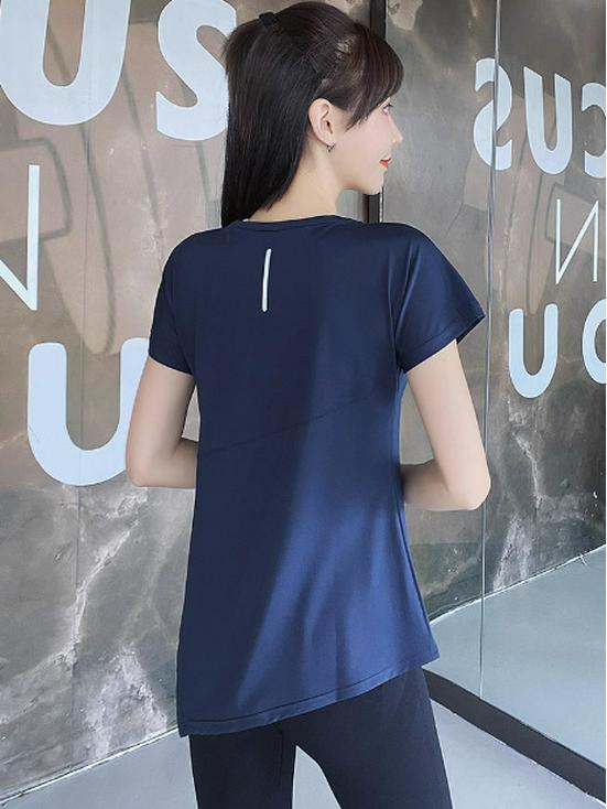 T-shirt de yoga à manches courtes pour femme - Respirant, amincissant, top de sport mi-longueur