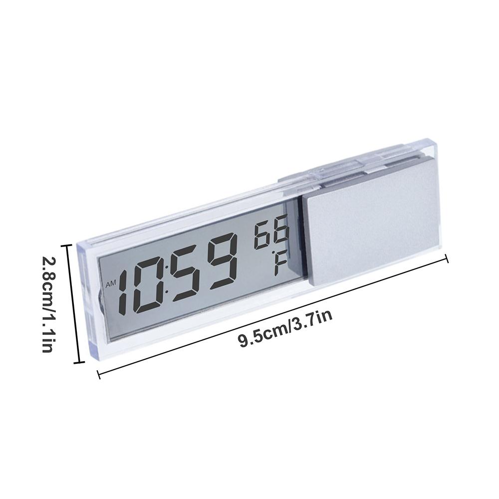 Car Electronic Clock Thermometer LCD Time Temperature 2-in-1 Suction Cup Car Interior Accessories Celsius Fahrenheit Switchable