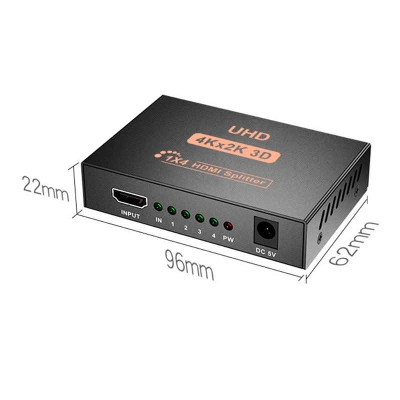 4K Hdmis Splitter 1in 4out With 3D Audios Video Syncing Support 4K/2K/3D/1080P For Home Theater Gaming And Office Use