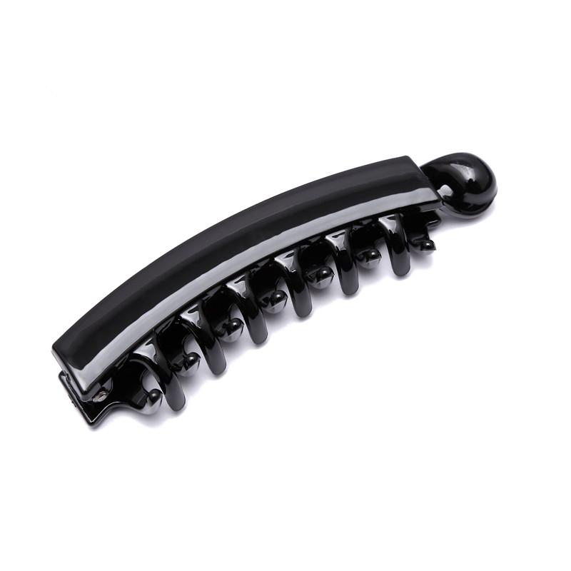 10cm Pony Hair Clip for Women and Girls Fashion Banana Clip Barrettes Black and Pink Solid Color Plastic Hairpins High Quality