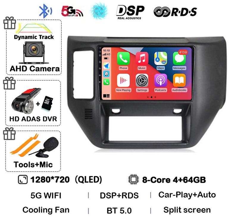 Android 14 Carplay Auto 4G WIFI Car Radio For Nissan Patrol V 5 Y61 2004 - 2011 Multimedia Video Player Navigation GPS Stereo BT