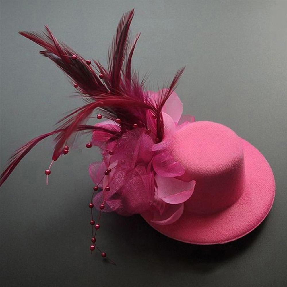 13cm Barn Fascinatorer Hattar Fjädrar Te-fest Hårnålar Mode Huvudbonader Hattar Fest