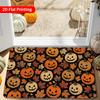 1pc, 2D Flat Printing, Halloween Pumpkin and Maple Leaf Entrance Doormat, Foyer Entry Mat, Non-Slip Machine Washable Easy-to-Clean Polyester Carpet, S