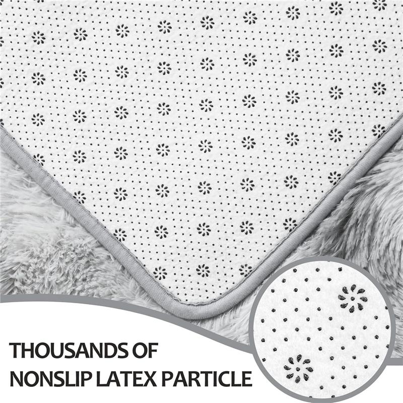 Luxury Geometric White Checkered Area Rug Ultra Soft Polyester, High Pile,Non Slip, Modern, Indoor, Playroom, Bedroom, Living Room, Nursery Rug