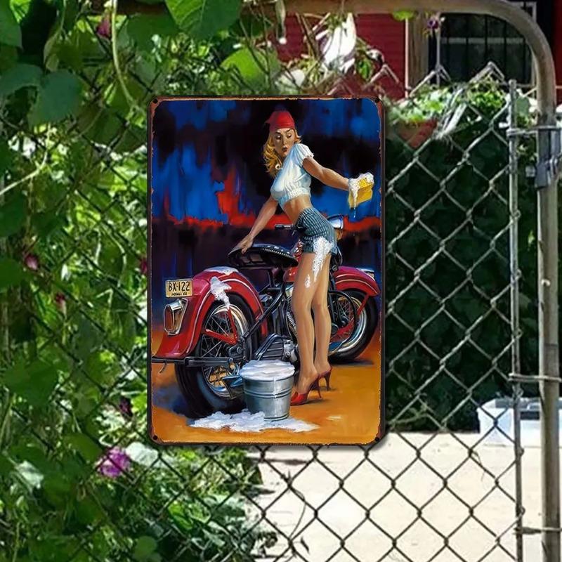 Vintage Tin Sign for Girls Room 30x20cm, Retro Metal Wall Art Decor