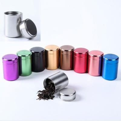 1 Pièce Mini Rondes Petites Boîtes en Aluminium Métal Scellées Boîtes d'Emballage Thé en Vrac Boîte Hermétique Contenant Étanche Pot à Bonbons Rangement pour Thé