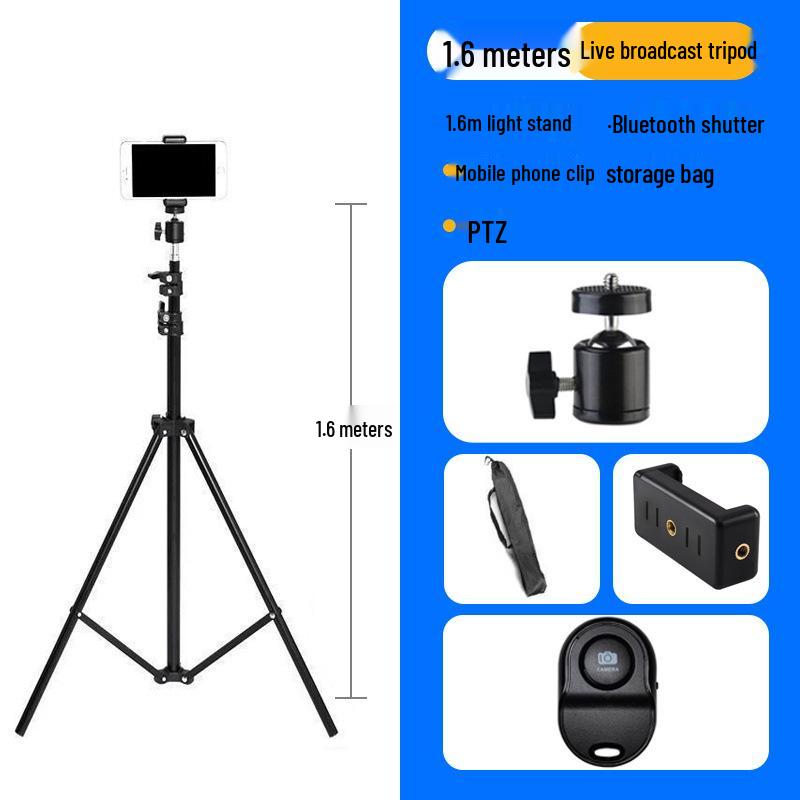 Photography Light Stand & Mobile Phone Tripod – 2.1m Adjustable Floor & Desktop Bracket for Live Streaming