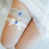 SLBRIDAL Sexy Lace Flower Crystal Rhinestones Pearls Bridal Garter Belt Wedding Thigh Leg Garter Ring for Women/Female/Bride