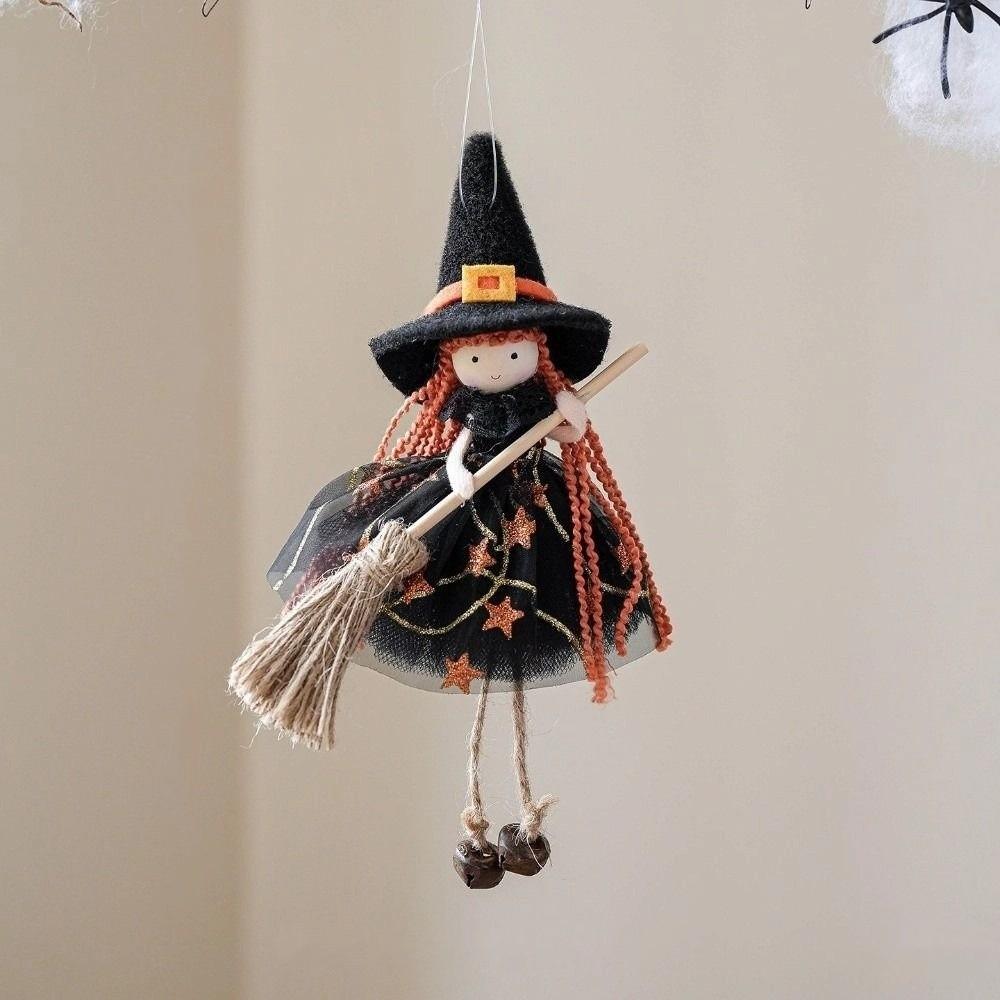 Kid Toy Halloween Witch Dolls Hanging Witch Figurine Handicraft  for Christmas Tree