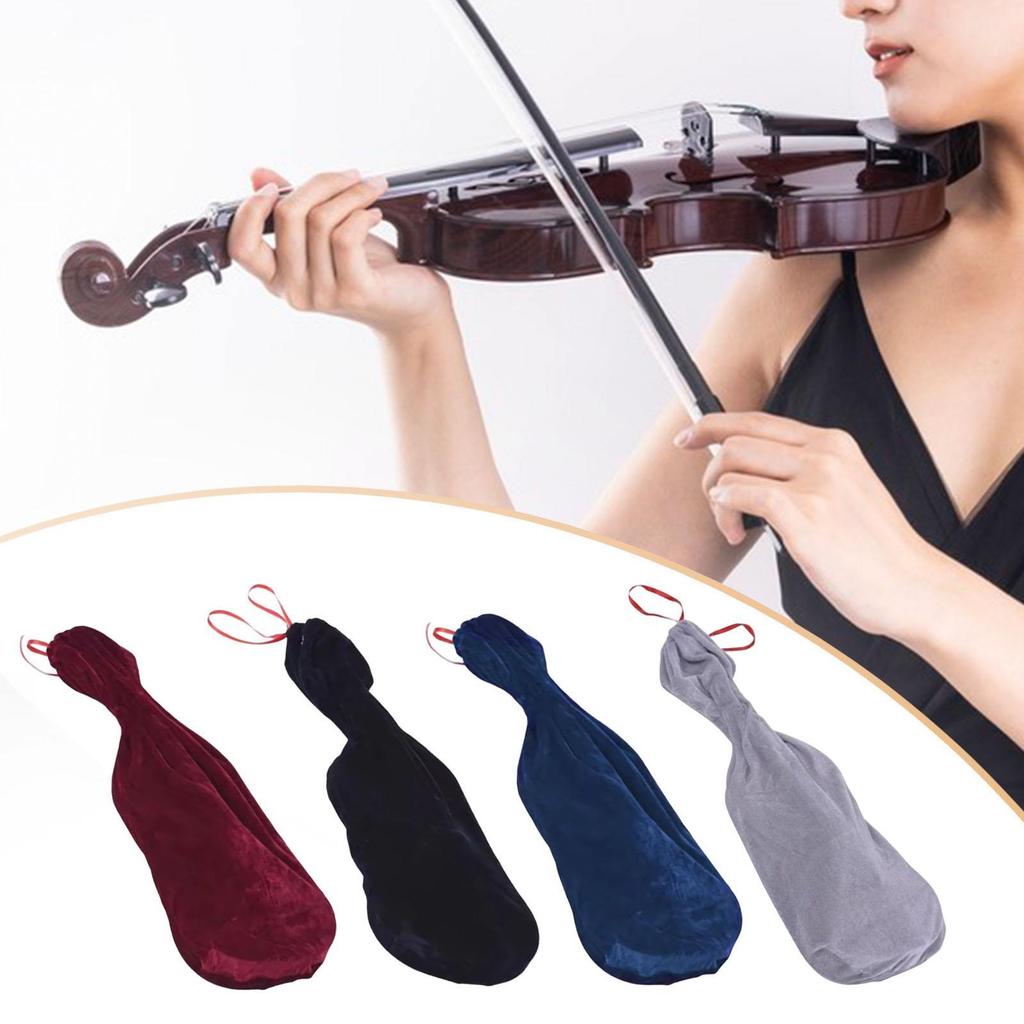 Cover Protective Sleeve Velvet Musical Instrument Accessory for Violinists Lightweight Blanket for Travel Home