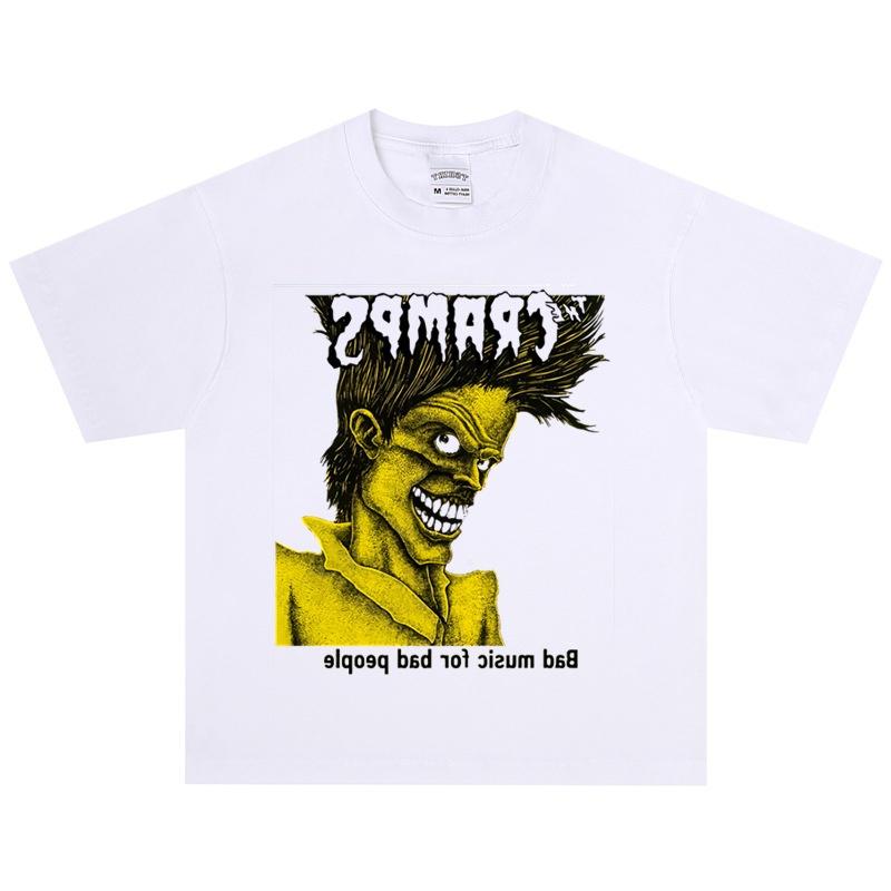 

The Cramps Bands Rock American Cartoon Tshirt Hiphop Street Short Sleeve Vintage Loose Fit S