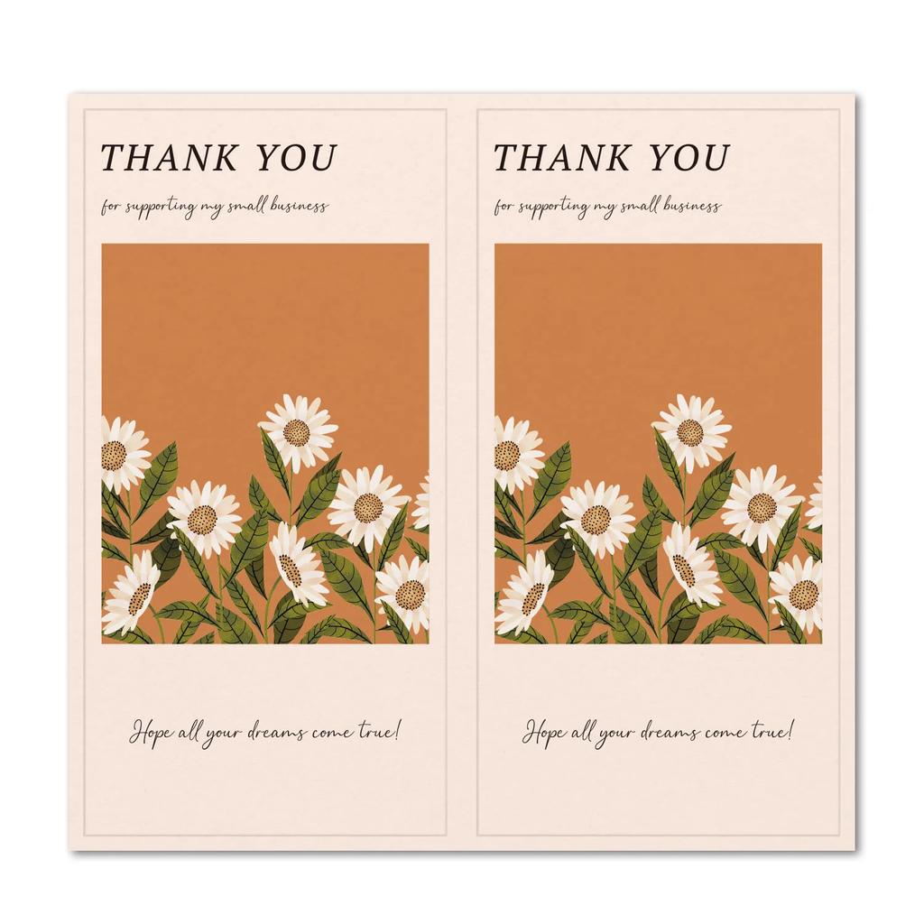 50pcs Flower Thank You Stickers Seal Labels For Gift Or Commodity Decor Stickers Small Business Packaging Sealing Stickers