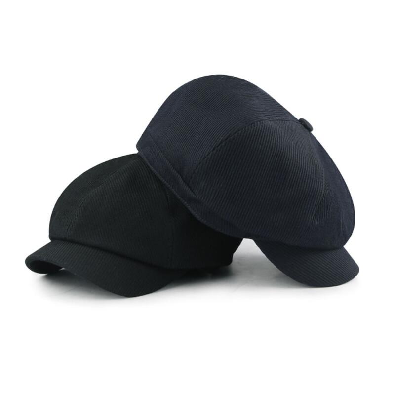Oversized newsboy cap with bone pattern Navy